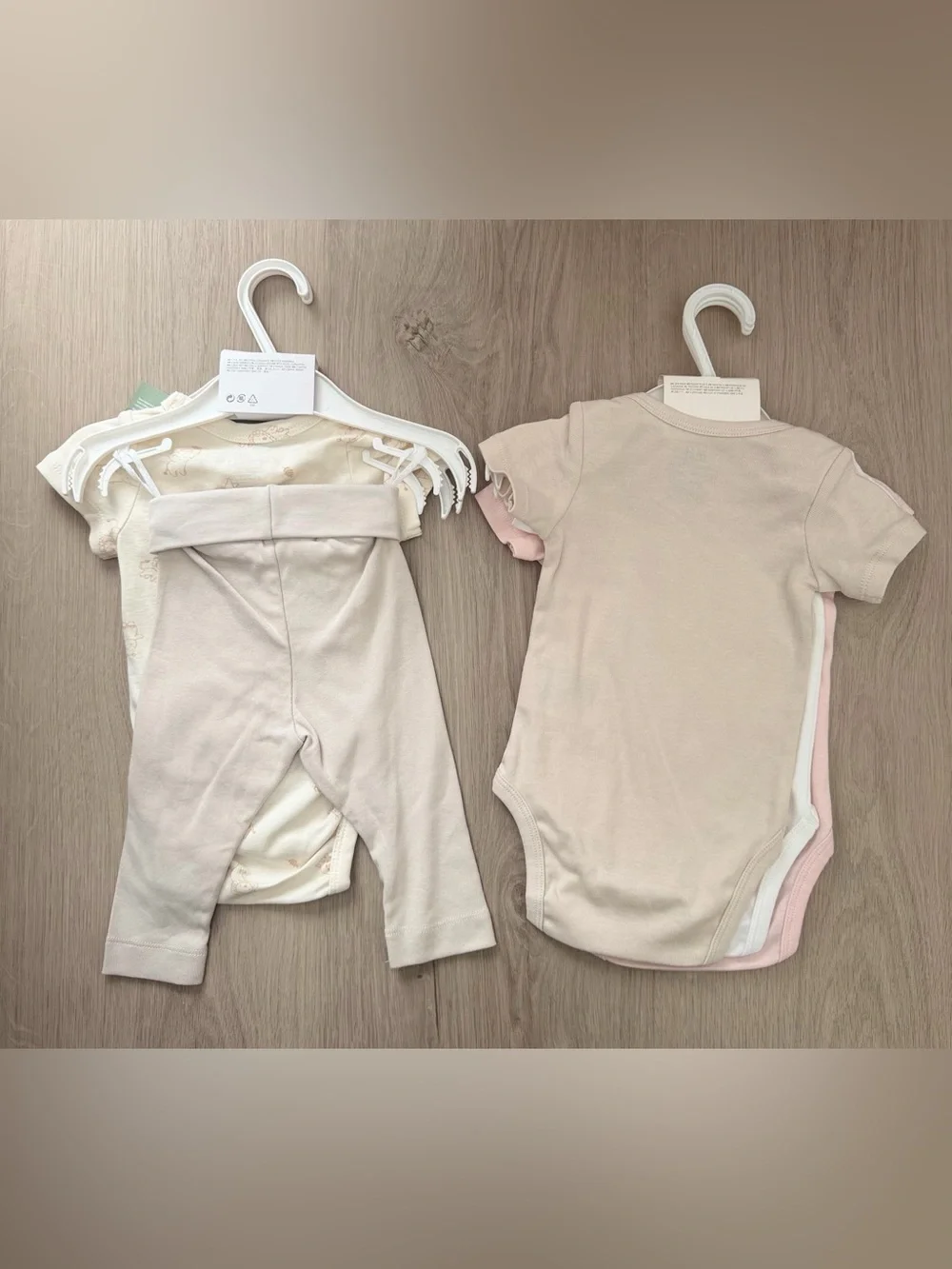 New 3m H&M 100% Organic Cotton Bodysuit Set Baby Short Sleeve Boy Girl Unisex
